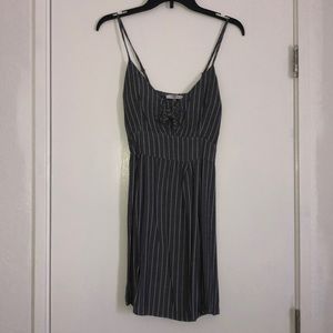 Grey striped mini dress